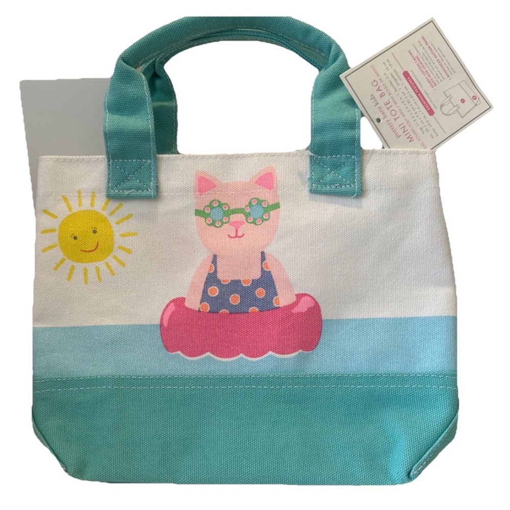 Pottery Barn Mini Tote Bag Cat In Pool Float - Picture 2 of 9